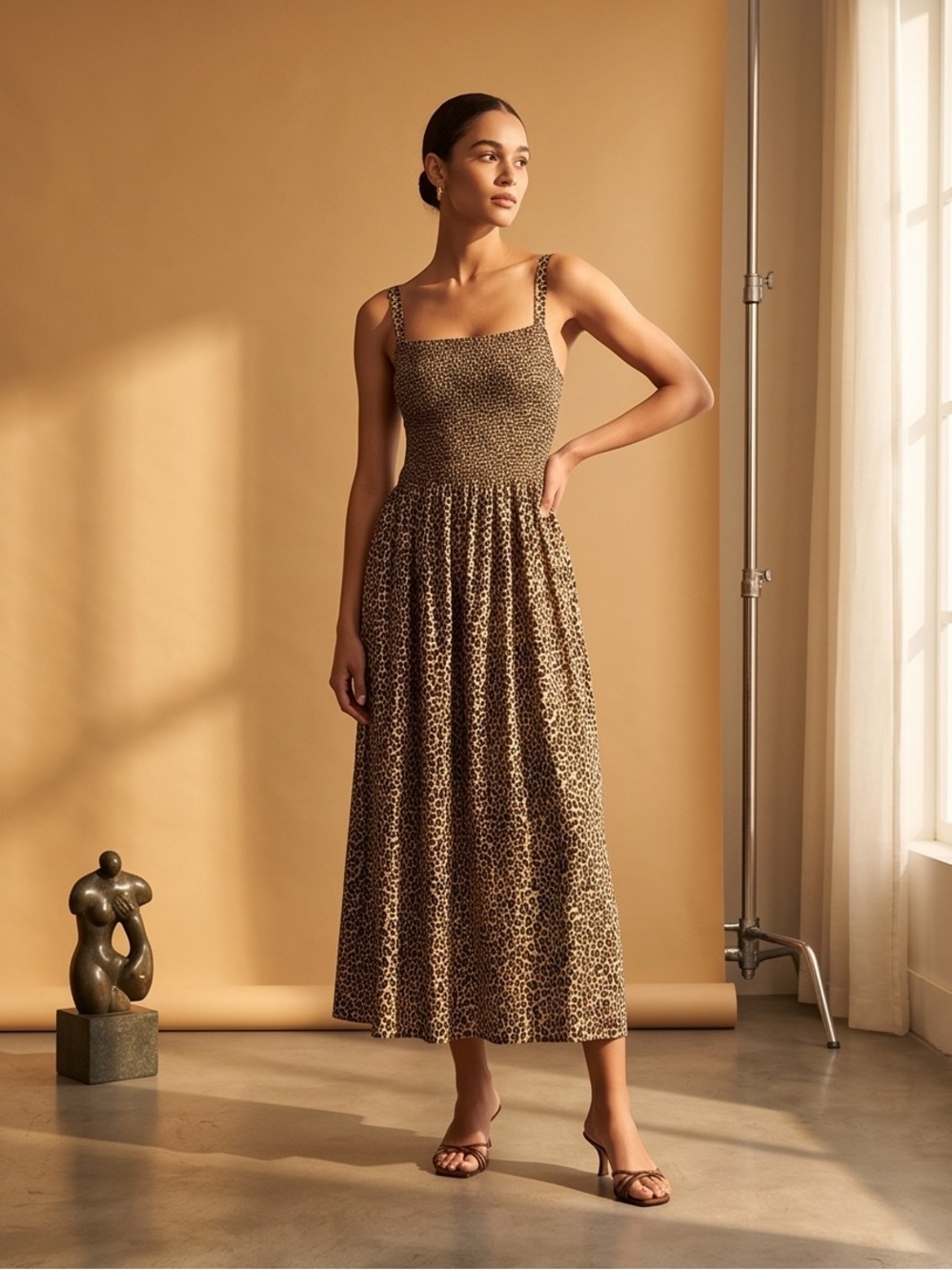 Old Navy Leopard-Print Maxi Dress - Tan & Black - Picture 11 of 11